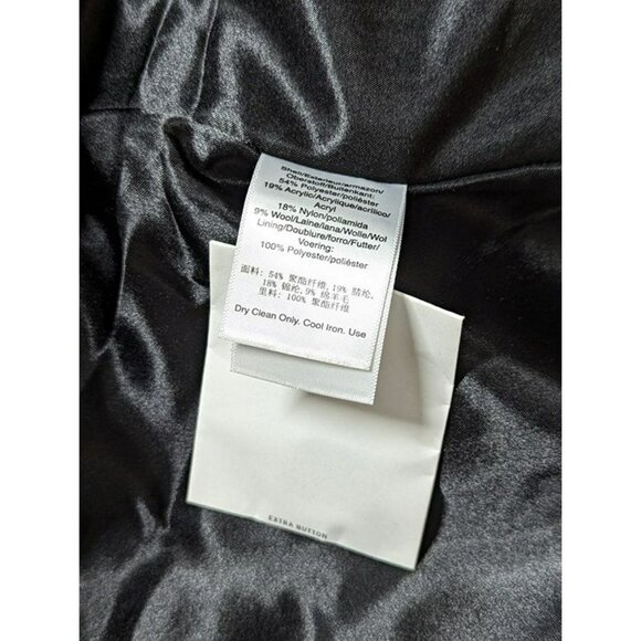 DKNY Women's Black Notched Collar Double Breasted Wrap Coat Size XL (MSRP $350) - Picture 7 of 8